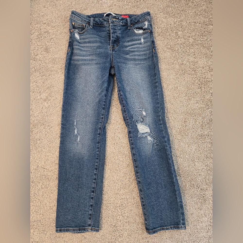 Celebrity Pink Blue Straight Jeans Distressed Style